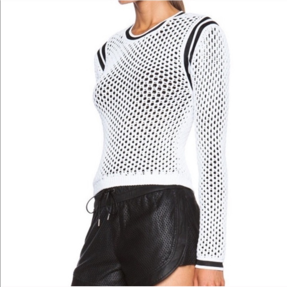 Super Soft White Helmet Lang Sweater